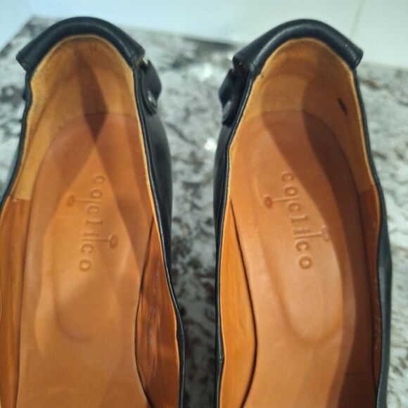 COCLICO Wedge‎ black leather Flats size 37.5 - Picture 5 of 11